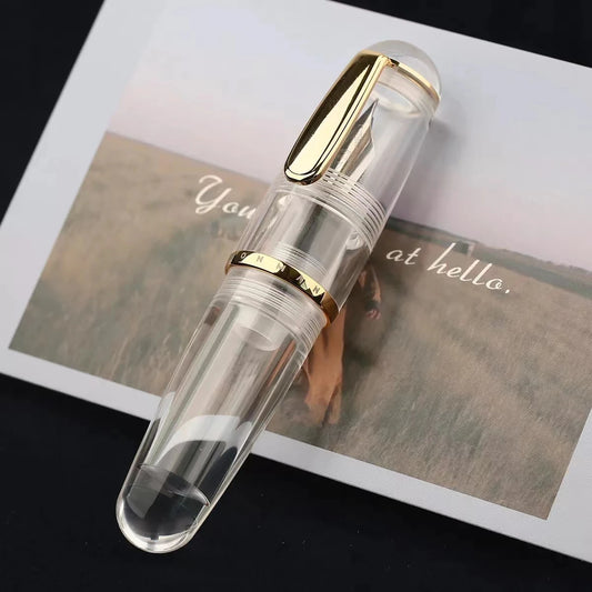 MAJOHN Q1 Mini Acrylic Fountain Pen Transparent Portable Ink Pen Iridium EF/F Nib Palm Short Writing Set  Stationery