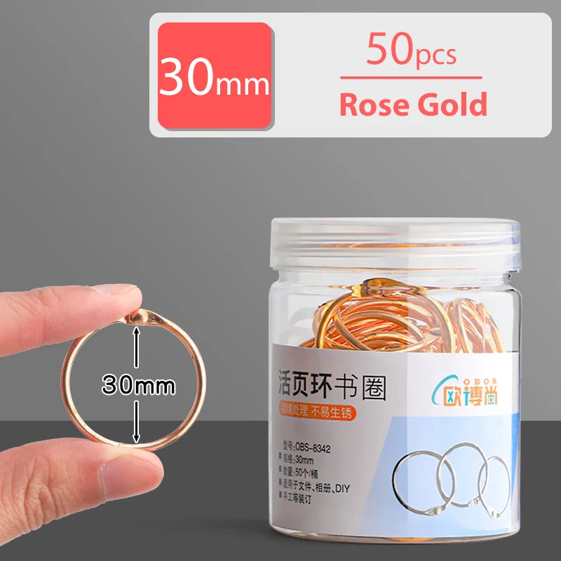 20/30/40/50mm Metal Binder Ring Loose-leaf Paper Book Index Cards Album Binding Clip Hole Punch Puncher Office Supplies