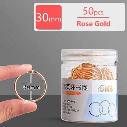 20/30/40/50mm Metal Binder Ring Loose-leaf Paper Book Index Cards Album Binding Clip Hole Punch Puncher Office Supplies