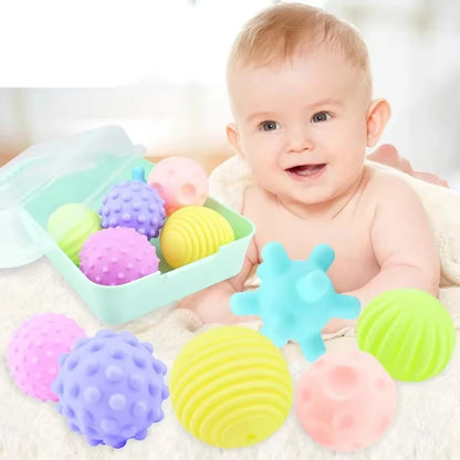 Baby Toys Rattle Ball Hand Grasping Activity Newborn Development Toys Silicone Teether Early Sensory Toys for 0 12 Months Babies