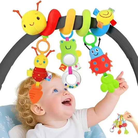 0-6 months old baby colored doll bed wrapped around the bed hanging comfort toys Safety seat comfort toys stroller comfort doll