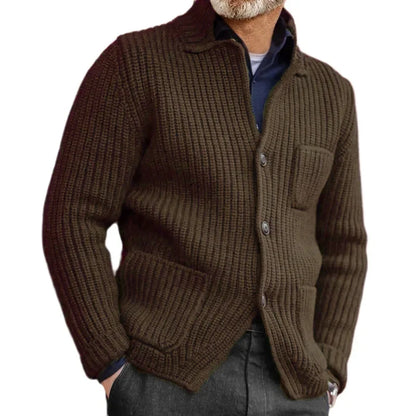Cardigan Men's Sweater Button-Down Vintage Knit Cardigan Sweater Coat Men Thick Warm Knitted Sweaters Outwear Coat Autumn Winter