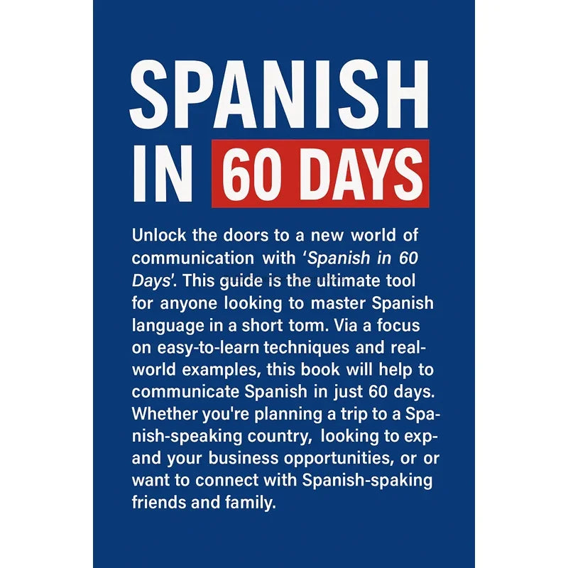 112 Pages Spanish in 60 Days Speak Just Like The Locals with Common Slang Words and Phrases Conversation Starters Languages Book