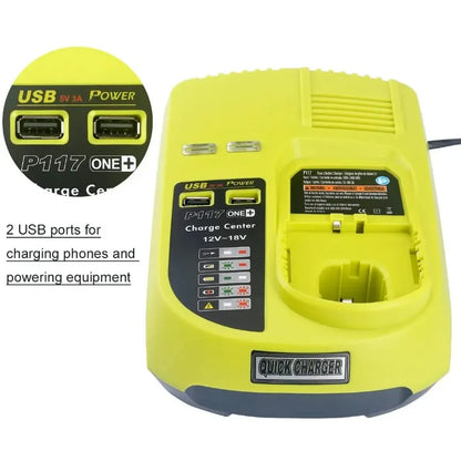 P117 Charger For Ryobi ONE+Plus P108 Dual Chemistry Battery 12V-18V EU/US/AU Plug For Ryobi 12V-18V Ni-CD Ni-MH Li-ion Battery