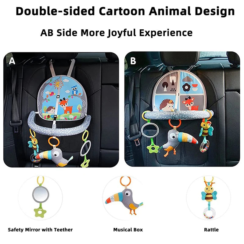 Baby Car Seat Toys for Babies 0 12 Months Kick Play Activity Center Spiral Plush Hanging Toys for Car Seat Stroller Crib Rattle