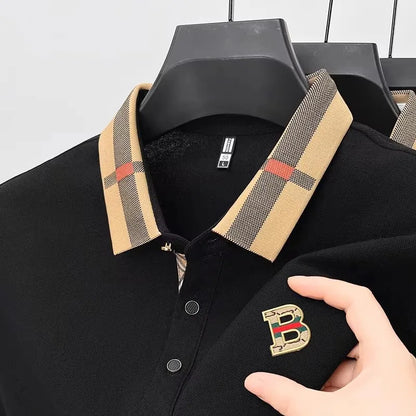 Luxury brand logo short sleeve polo shirt men summer new high-end silk cotton breathable Paul T-shirt fashion casual men's wear