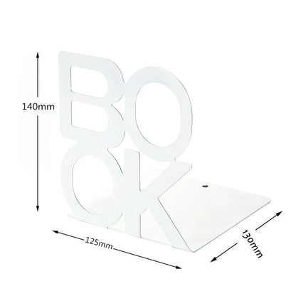 1pc Iron Bookends Book Stand Support  for Home Office and Library Non Slip Rack Shelf Holder School Stationery Accessories