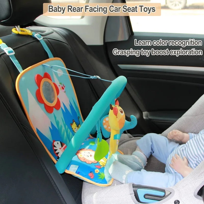 Baby Car Seat Toys for Babies 0 12 Months Kick Play Activity Center Spiral Plush Hanging Toys for Car Seat Stroller Crib Rattle