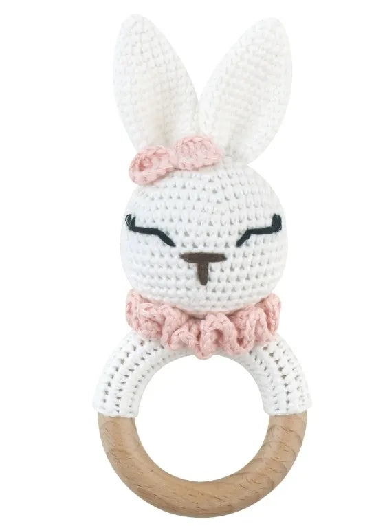 1Pc Baby Wooden Teether Crochet Rattle Toy BPA Free   Rattle Baby Mobile Gym Newborn Stroller Educational Toys Dropshipping