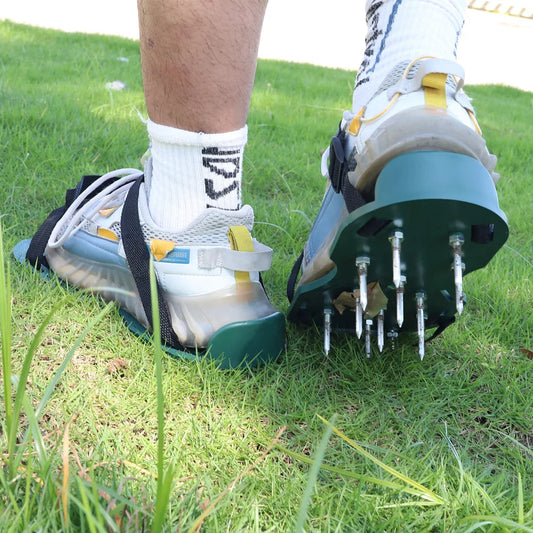 1 Pair Grass Spiked Gardening Walking Revitalizing Lawn Aerator Sandals Nail Shoes Yard Garden Tool Scarifier Nail Cultivator