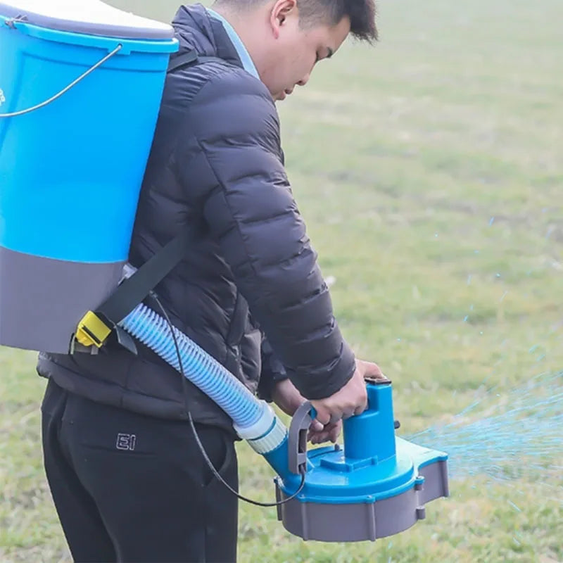 Lithium Battery Electric Fertilizer Spreader Backpack Road Salt Spreader Garden Seeder for Home Farm