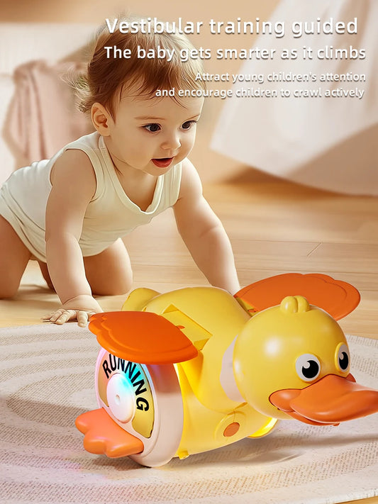 interactive Electric Duck Musical Toy for Babies 18+ Months - Crawling & Head Lifting Training, Early Learning Educational Gift