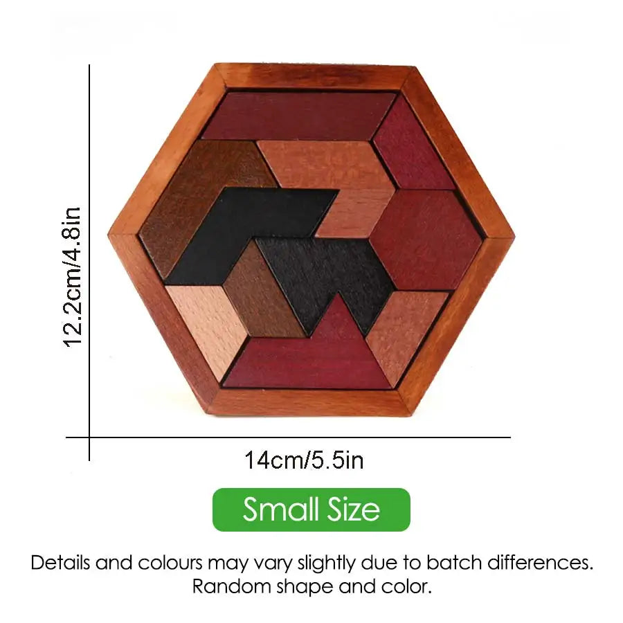 1pcs Wooden Puzzles Educational Toys For Children Kids Preschool Tangram Board Brain IQ Test Game Montessori Toys Gifts