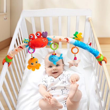 Baby Stroller Arch Mobile Adjustable Musical Cirb Mobile Toys Versatile Activity Toy Bar for Baby Bouncer Infant Car Seat Toys