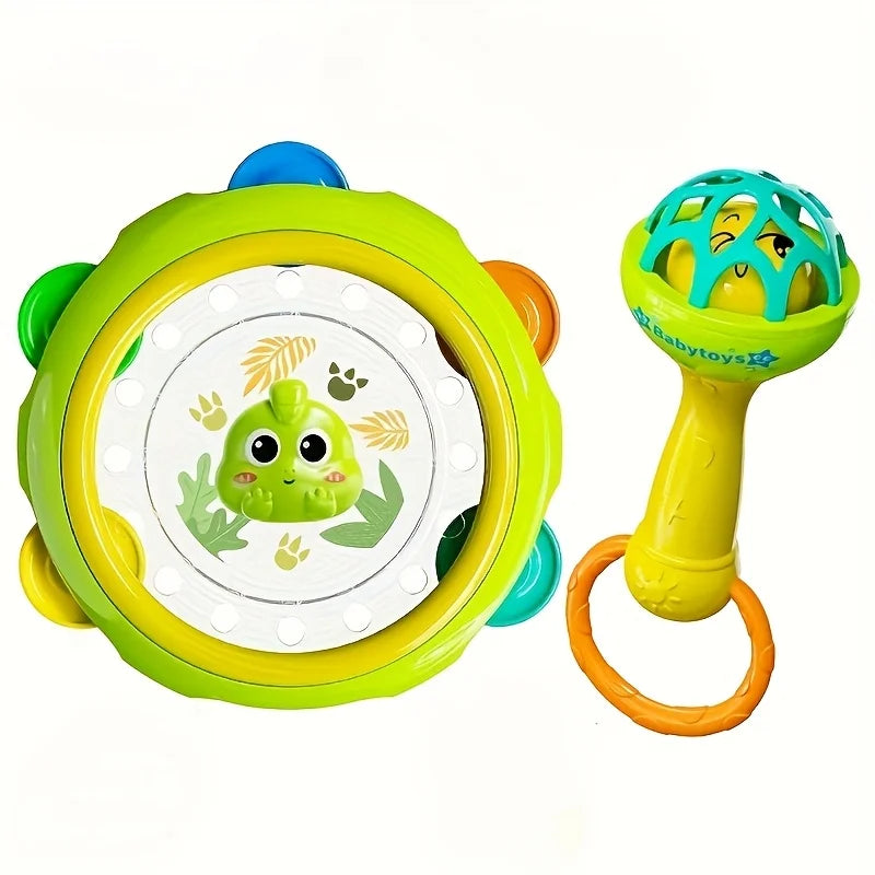 Interactive toys for infants and young children, including hand drums and hand ringing bells, newborn baby birthday gifts