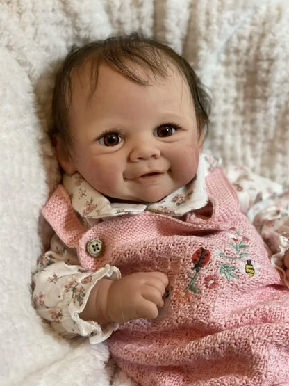 18Inch Vivienne Bebê Can Open Mouth Reborn Baby Doll Painted Full Body Silicone Newborn Dolls For Gift Corpo De Silicone Inteiro