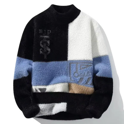 2022 Autumn Winter Men's Sweater Korean Fashion Men Clothing English Elements Sweater Men Casual Pullover O-Neck Sweaters Men