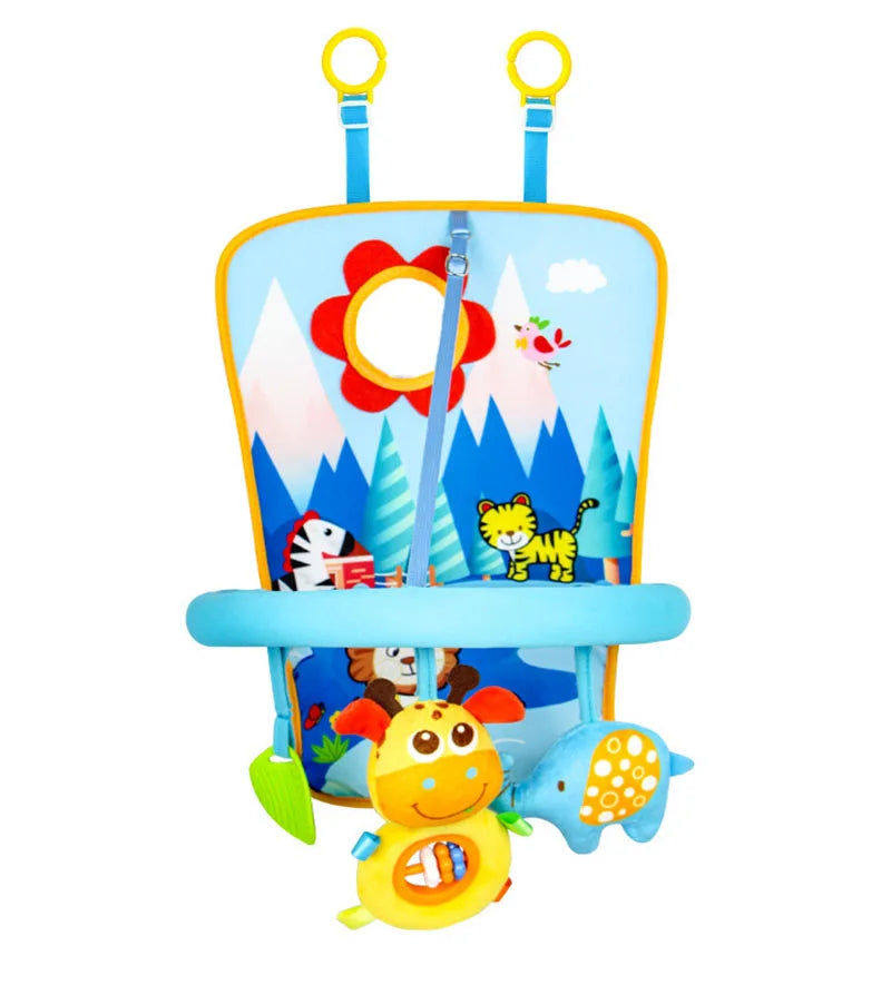 Baby Car Seat Toys for Babies 0 12 Months Kick Play Activity Center Spiral Plush Hanging Toys for Car Seat Stroller Crib Rattle