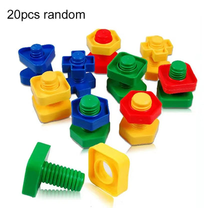 5/10/20pcs Nut Assembly Combination Building Block Toy Children Color Shape Matching Toys Early Education Puzzle Toys TMZ
