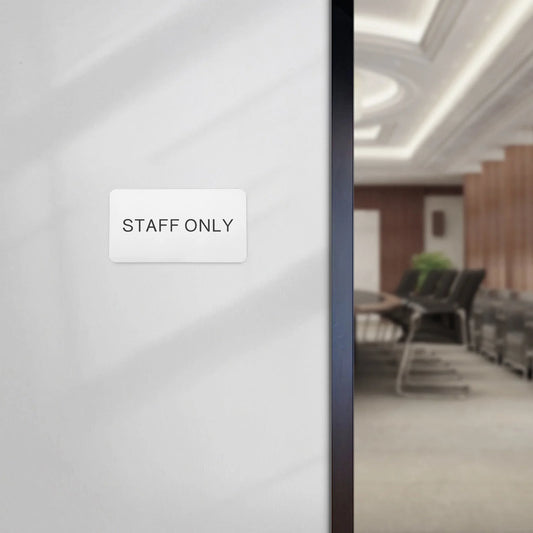 Office Logo Employees Only Sign for Door Dedicated Replacement Aluminum Alloy Restaurant Staff Plate