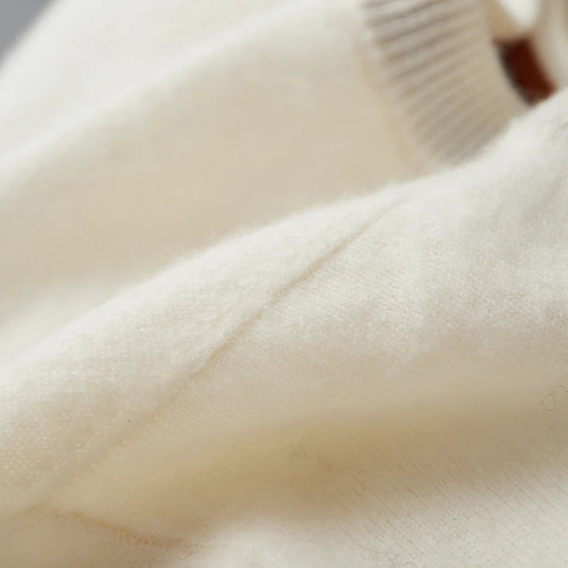 Autumn Winter Men's O-Neck Pullover Sweater 100% Cashmere Simple Basic Knitwear Cashmere Solid Color Clothing Casual Warm Tops