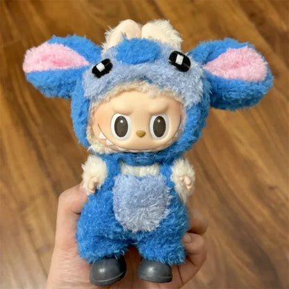 2025 New for Labubu Clothes Stitch Cosplay Vinyl Doll Dressing Game Alien puppy clothes Cartoon Doll Accessories Pet Clothes