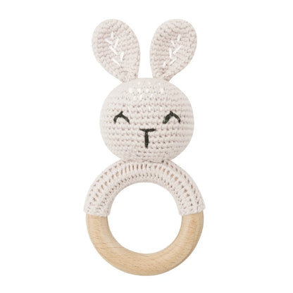 1Pc Baby Wooden Teether Crochet Rattle Toy BPA Free   Rattle Baby Mobile Gym Newborn Stroller Educational Toys Dropshipping