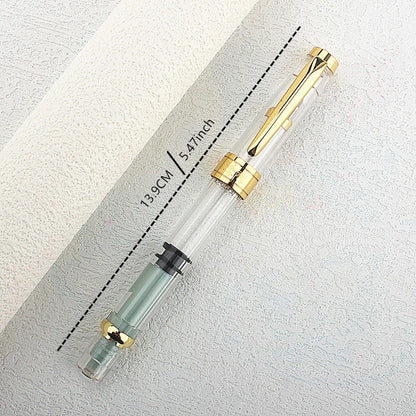 High quality Fountain Pen Transparent Resin Large-capacity Piston Filling EF/F  Nib Student Writing Ink Pen