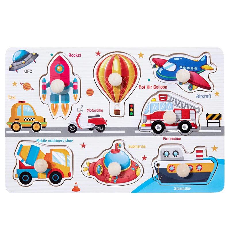Baby Wooden Puzzle Montessori Toys 1 2 Years Toddler Alphabet Number Animals Matching Wood Puzzles Games Kids Educational Toys
