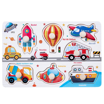 Baby Wooden Puzzle Montessori Toys 1 2 Years Toddler Alphabet Number Animals Matching Wood Puzzles Games Kids Educational Toys