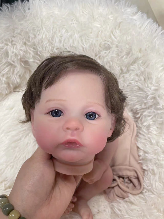 18inch Meadow Reborn Doll Kit Unassembled Lifelike Multiple Layers Painting Doll Parts Visible Veins Hand Rooted Short Hair