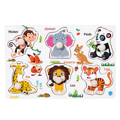 Baby Wooden Puzzle Montessori Toys 1 2 Years Toddler Alphabet Number Animals Matching Wood Puzzles Games Kids Educational Toys