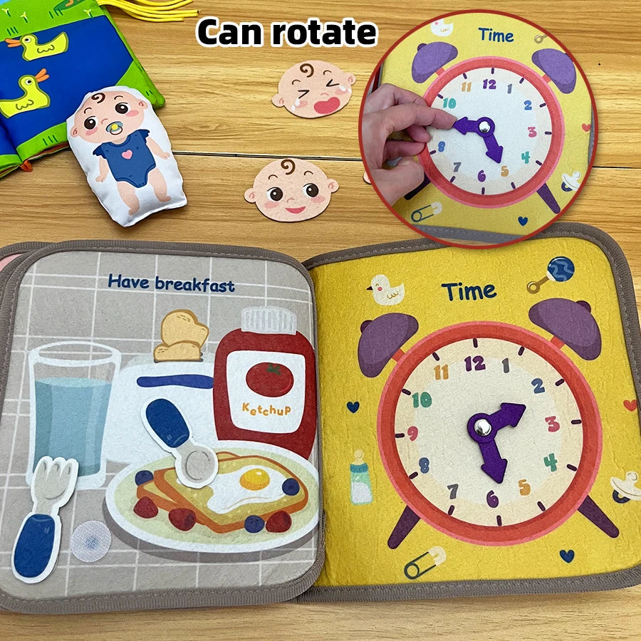 Early Education English Interactive Cognitive Cloth Books Baby Learning Books Baby Soft Books Children's Toys