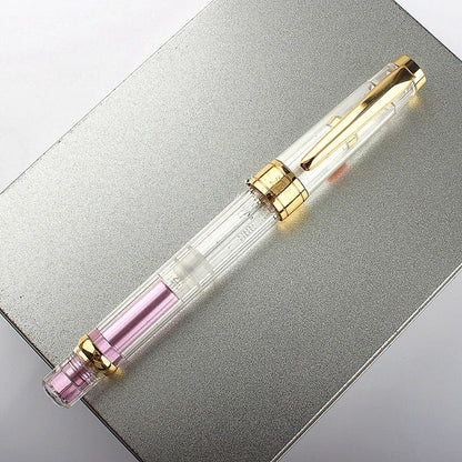 High quality Fountain Pen Transparent Resin Large-capacity Piston Filling EF/F  Nib Student Writing Ink Pen