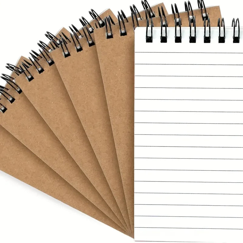 6/12 pocket notebooks, spiral-bound notepads, office-style mini notebooks, lined paper memos for home, university, or school use