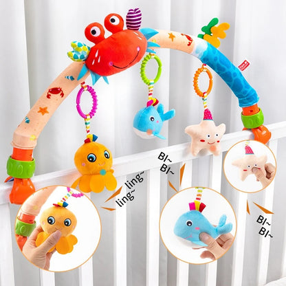 Baby Stroller Arch Mobile Adjustable Musical Cirb Mobile Toys Versatile Activity Toy Bar for Baby Bouncer Infant Car Seat Toys