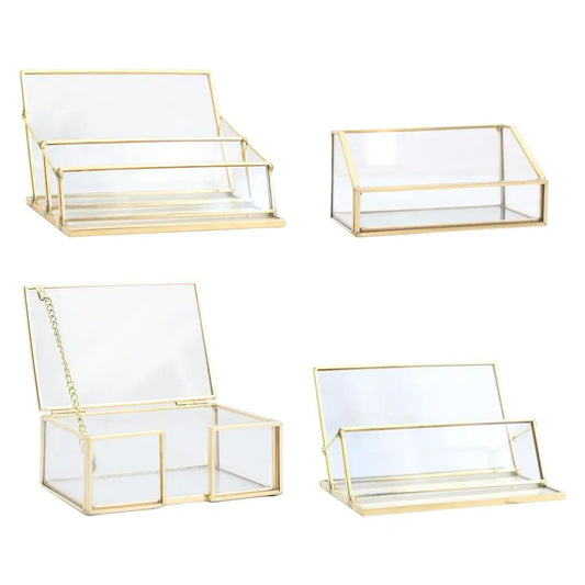 Desk Shelf Box Storage Display Stand Acrylic Plastic Clear Desktop Business Card Holder Organizers Case for Home Office