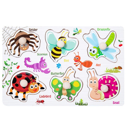 Baby Wooden Puzzle Montessori Toys 1 2 Years Toddler Alphabet Number Animals Matching Wood Puzzles Games Kids Educational Toys