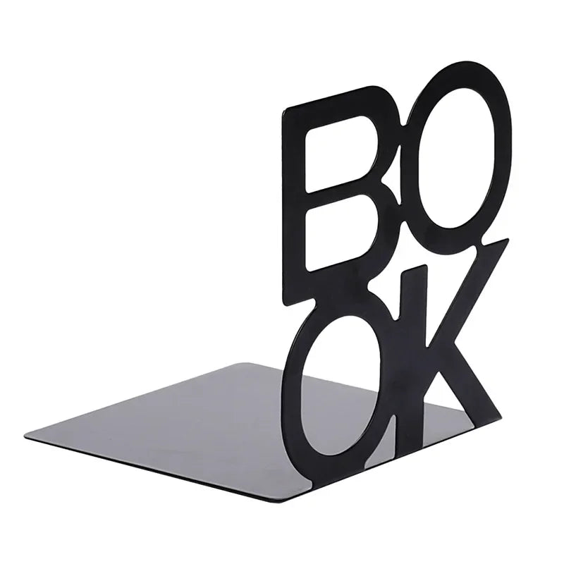 1pc Iron Bookends Book Stand Support  for Home Office and Library Non Slip Rack Shelf Holder School Stationery Accessories