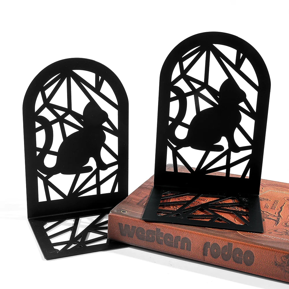 Black Cat Book Ends Bring Heavy Duty Metal Bookends Office Desktop Home for Book Lovers Office supplies Book rack