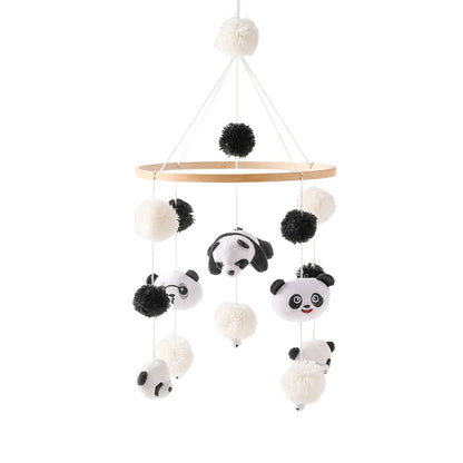 Baby Wooden Bed Bell Cartoon Rabbit Mobile Hanging Rattles Toy Hanger Crib Mobile Bed Bell Wood Toy Holder Arm Bracket Kid Gifts