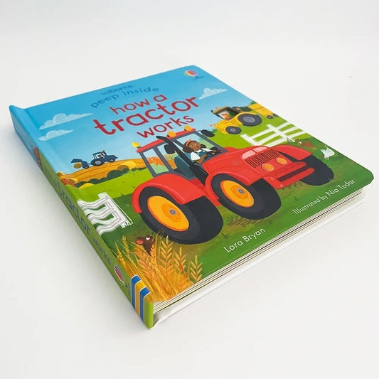 Usborne Peep Inside How A Tractor Works Picture Books for Kids Montessori Educational Parent-child Interaction Flap English Book
