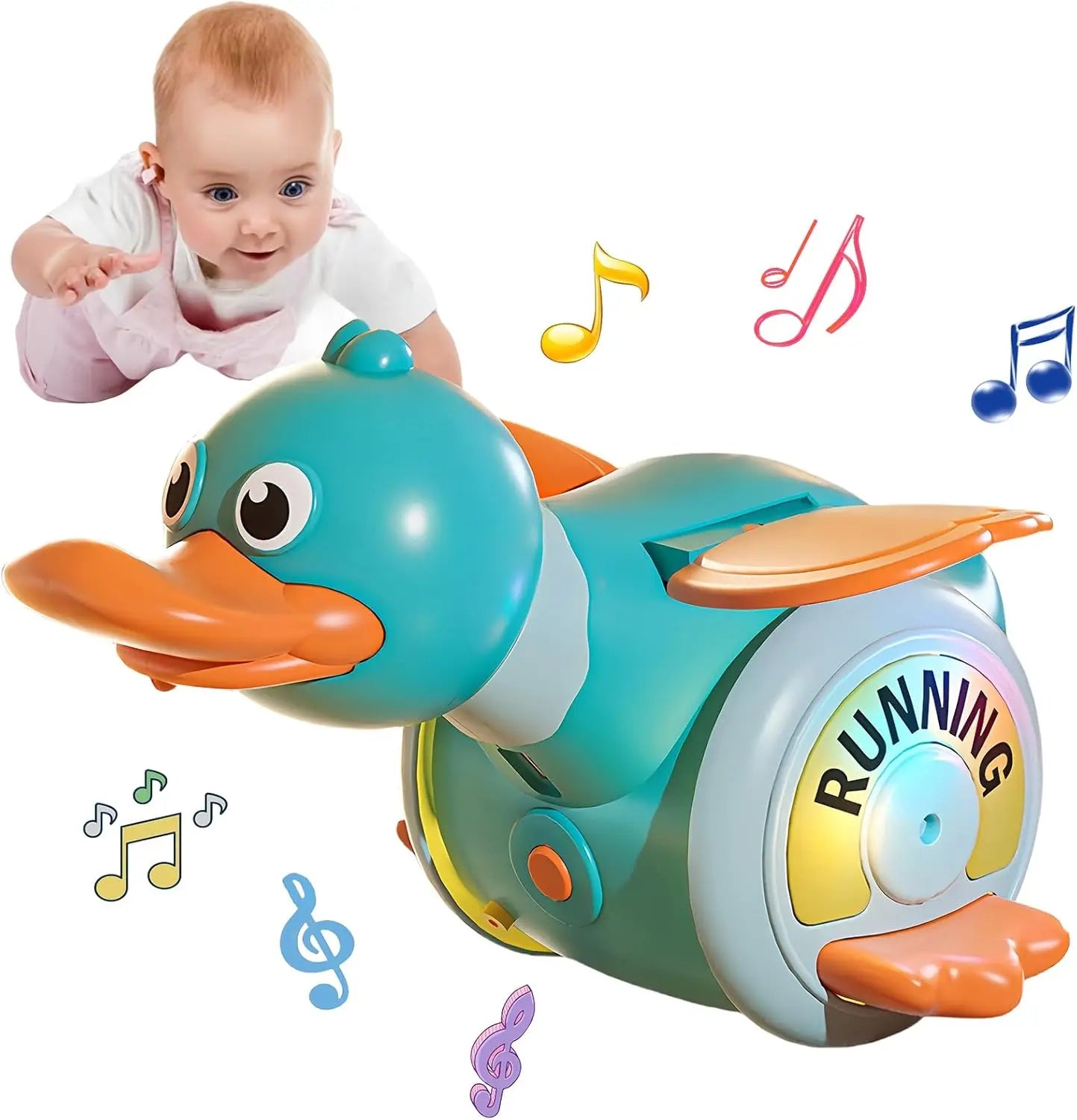 interactive Electric Duck Musical Toy for Babies 18+ Months - Crawling & Head Lifting Training, Early Learning Educational Gift