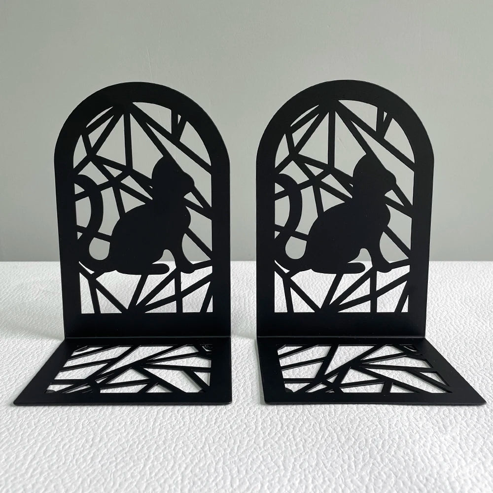 Black Cat Book Ends Bring Heavy Duty Metal Bookends Office Desktop Home for Book Lovers Office supplies Book rack
