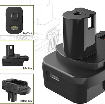 Battery Adapter Converter with USB For Dewalt 20V Li-ion for Milwaukee 18V Li-ion Battery to for Ryobi 18V Li-ion Battery tool