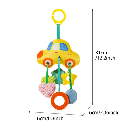 Baby car suction toy bottle, baby Lala toy pendant, newborn drawstring rattle, car seat hanging ornament, soothing accessory
