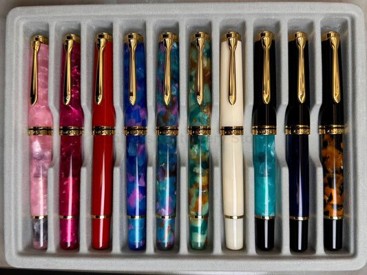 New Color ADMOK M800 Smooth Acrylic Piston Fountain Pen BOCK/Schmidt Soft No.6/35# Nib Inking Students Writing Gift Pen