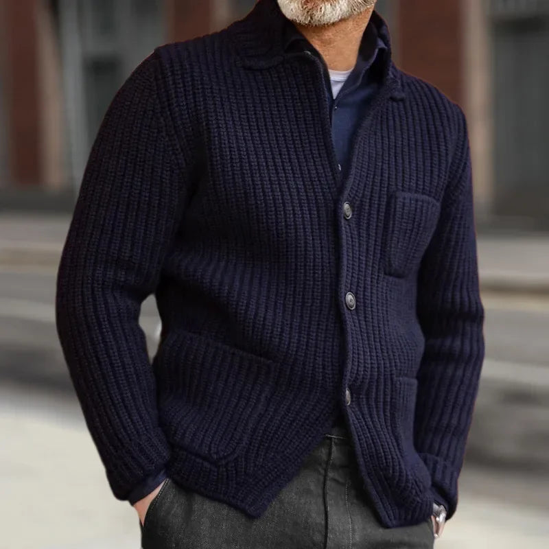 Cardigan Men's Sweater Button-Down Vintage Knit Cardigan Sweater Coat Men Thick Warm Knitted Sweaters Outwear Coat Autumn Winter