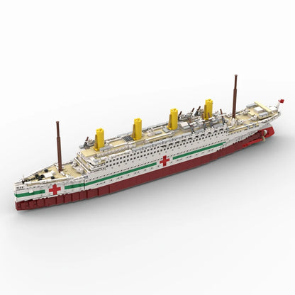 2605PCS WW2 Military MOC HMHS Britannic Hospital Ship Model DIY creative ideas high-tech Child Toy Assembly Puzzle birthday Gift