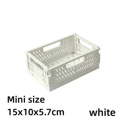 Simple Table Top Folding Storage Basket Decorative Plastic Storage Box Stationery Cosmetics Toy Stackable Storage Box